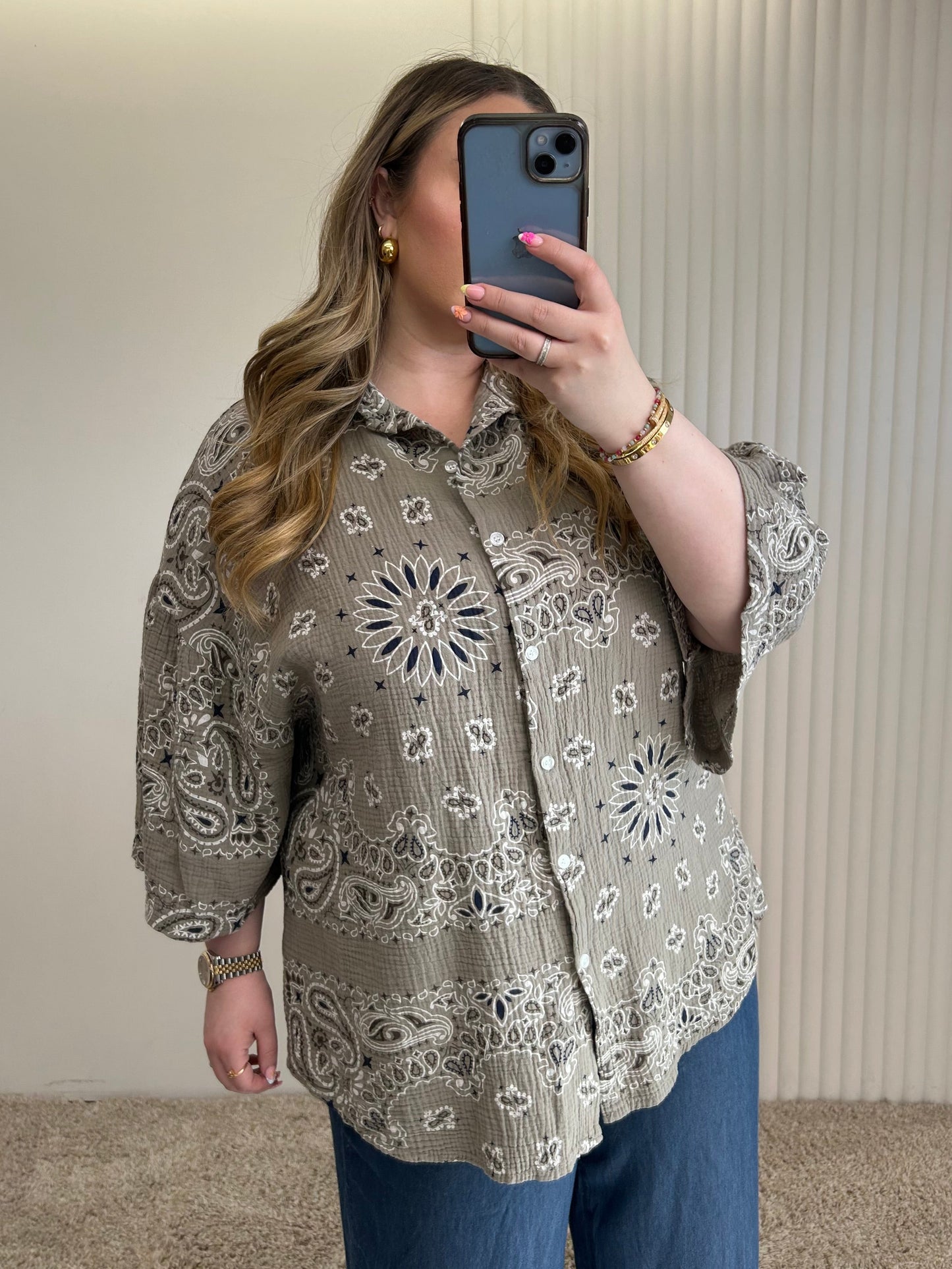 Relaxed Bandana Print Shirt