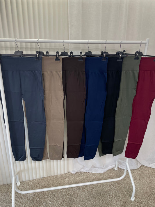 Fleece Lined Leggings - One Size UK8-24 THICC FASHIONS Plus Size Curve
