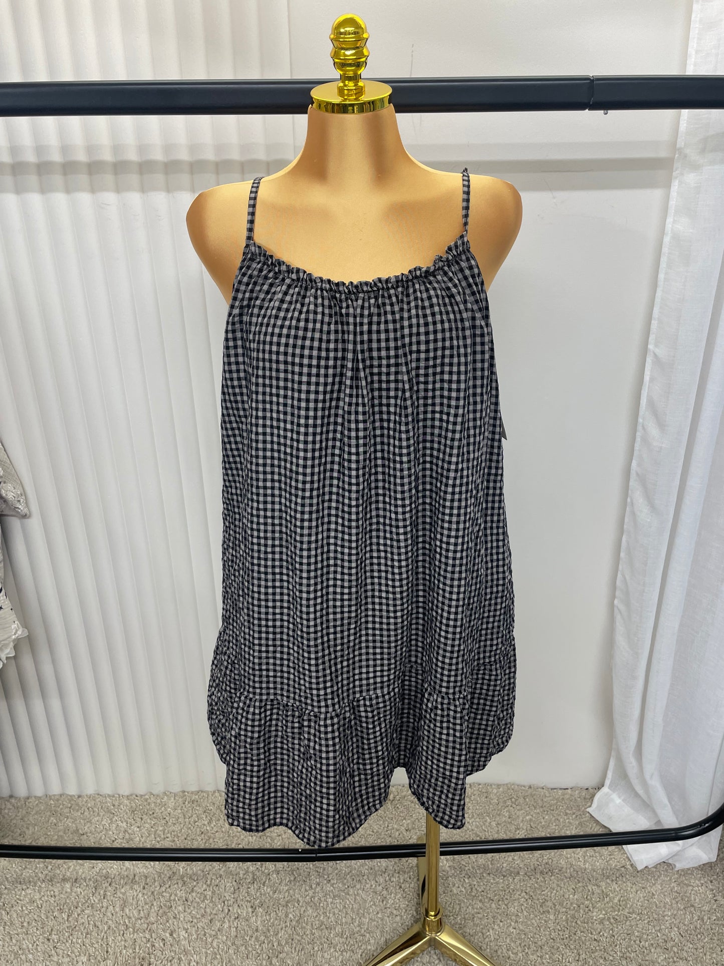 Gingham Frill Hem Cami Dress - One Size UK10-20