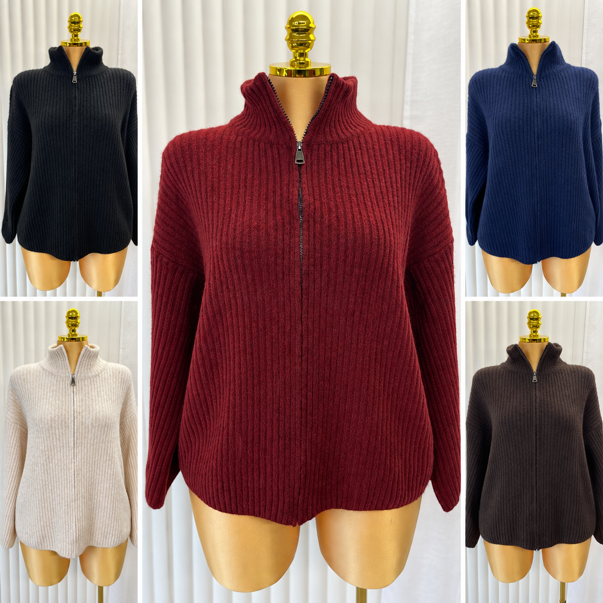 Chunky Ribbed Full-Zip Knit Jumper – UK10-24 THICC FASHIONS Plus Size Curve