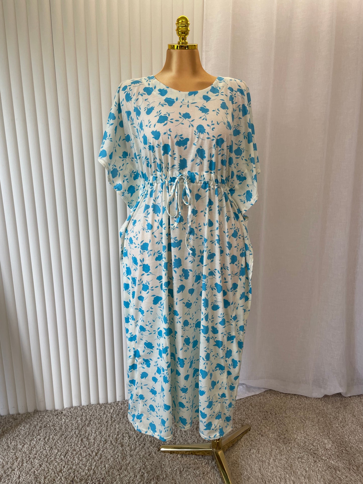 Boho Floral Tie Waist Midi Dress – One Size UK 10–24 THICC FASHIONS (1610)