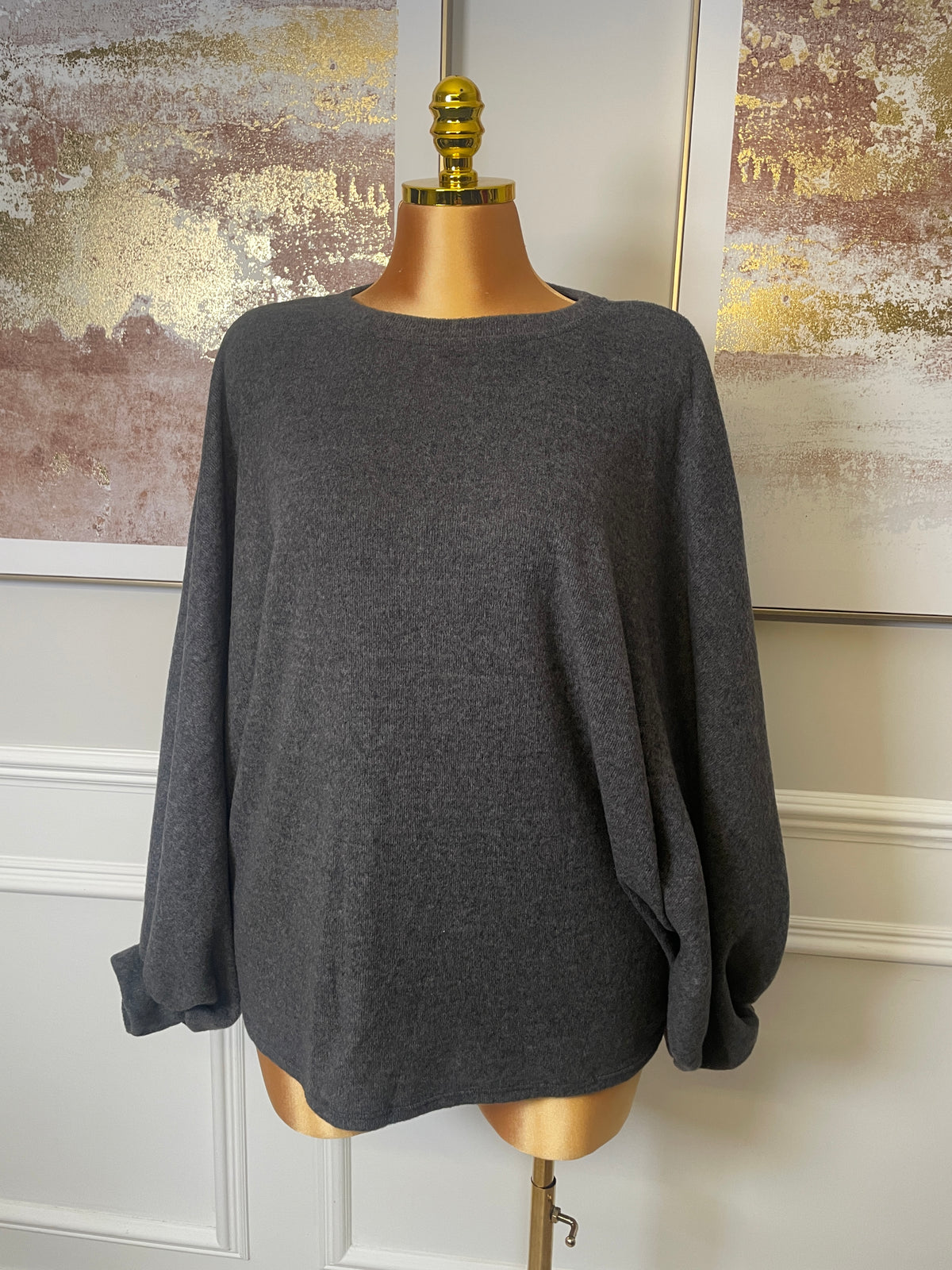 Batwing Soft Knit Round Neck Jumper – One Size UK10–24 - THICC FASHIONS PLUS SIZE CURVE