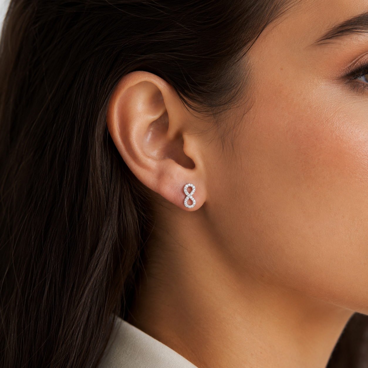 Infinity Crystal Stud Earrings