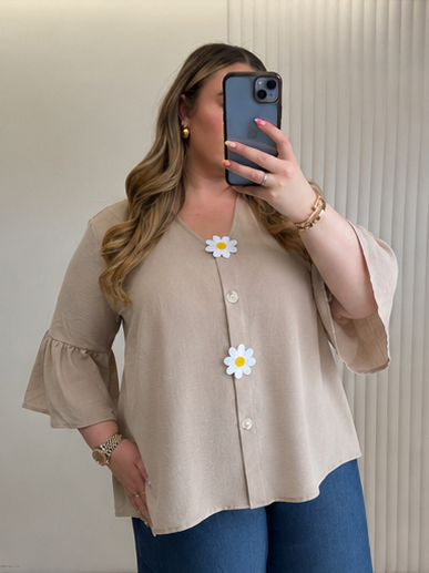 Daisy Detail Peplum Blouse