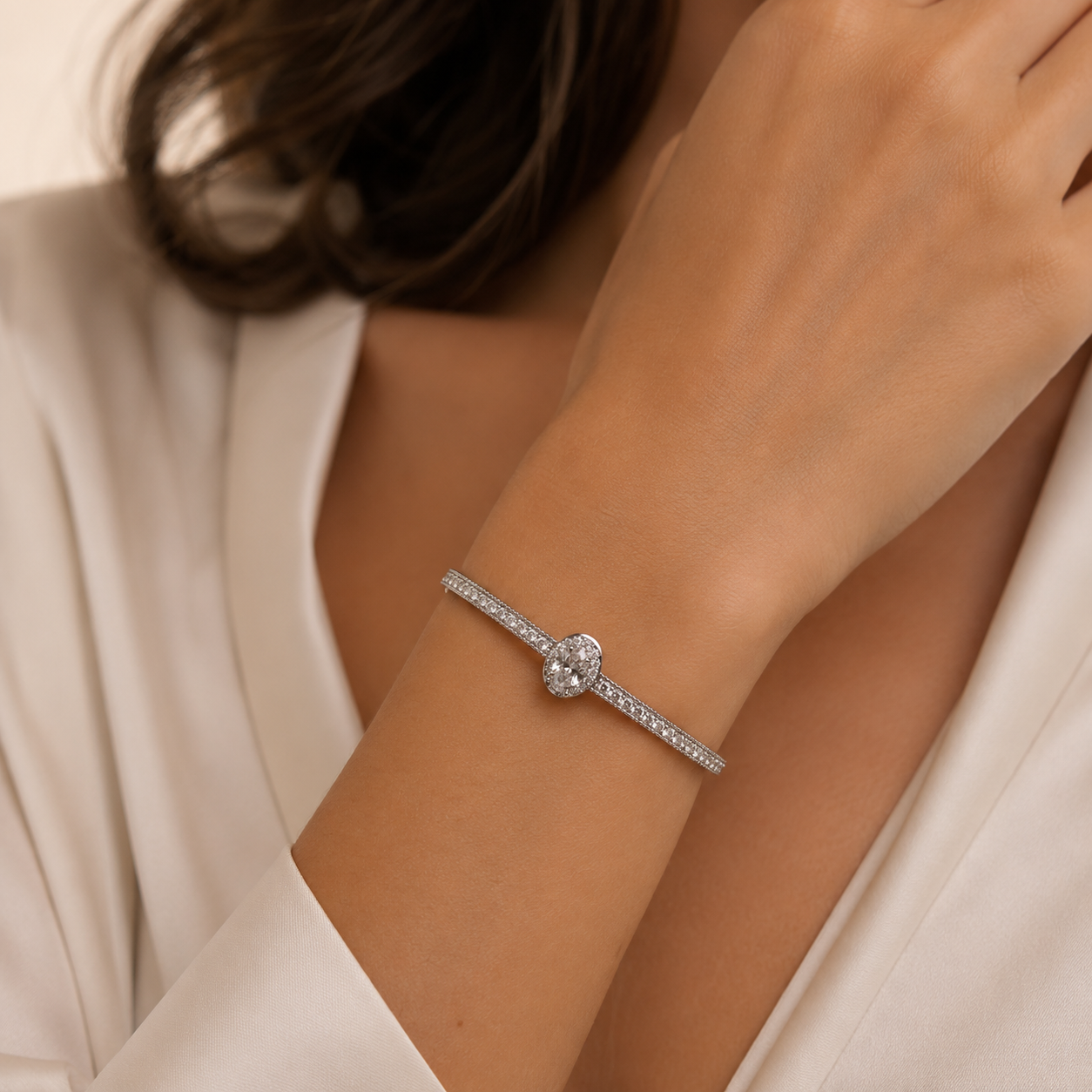 Oval paved bracelet