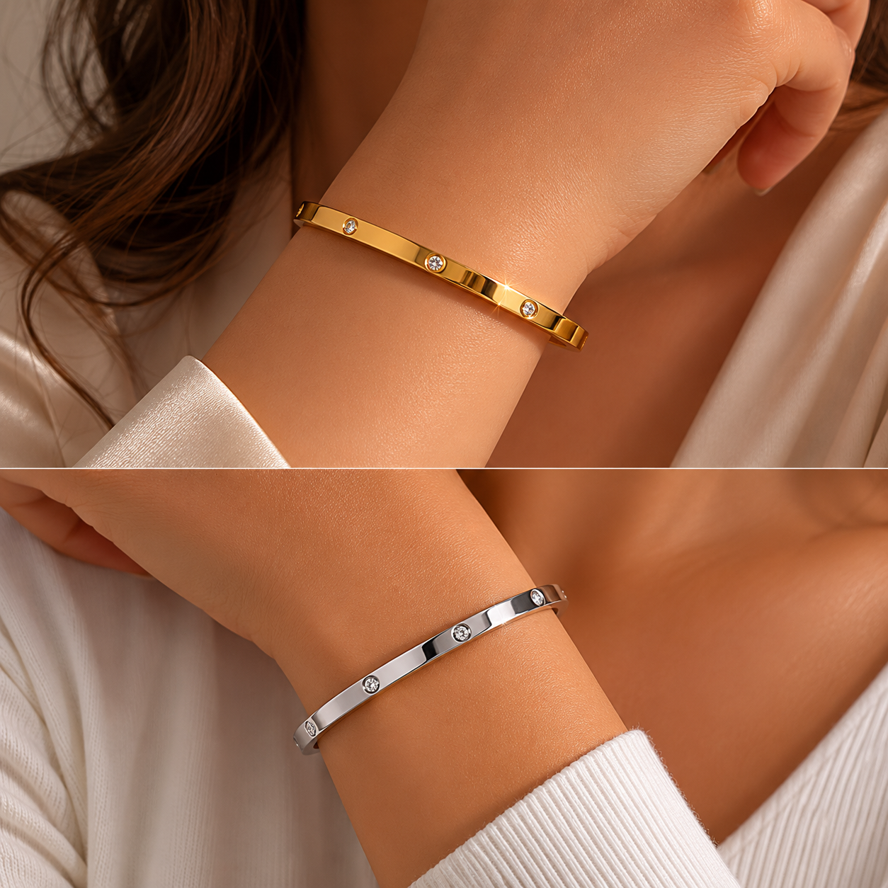 Thin Inspired Crystal Bangle
