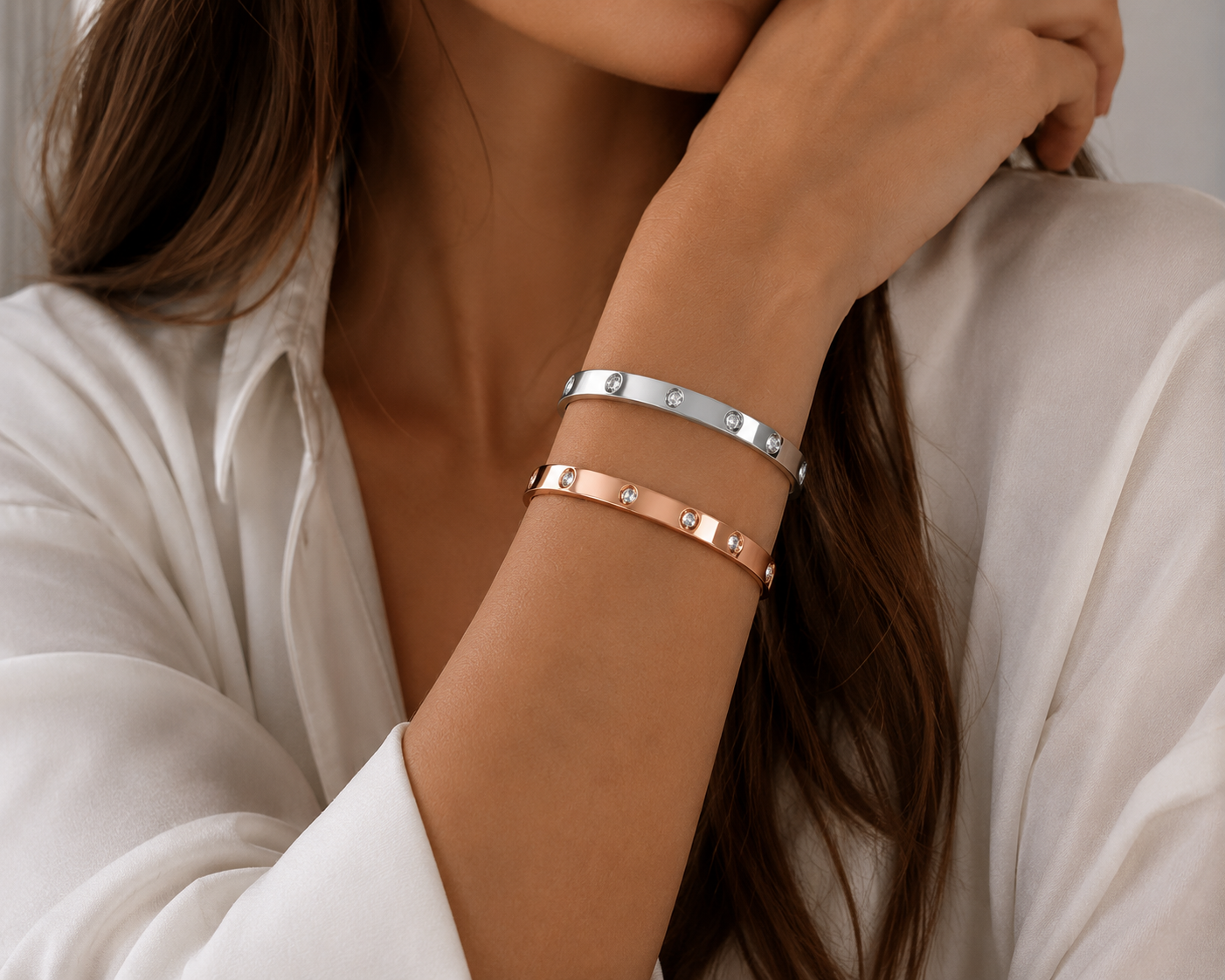 Thick Inspired Crystal Bangle