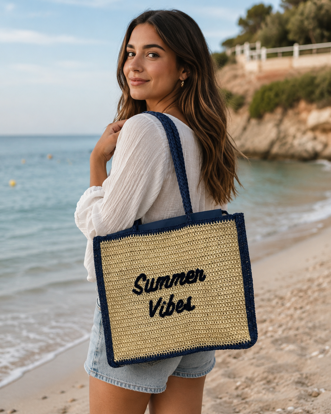 Summer Vibes Crochet Tote Bag