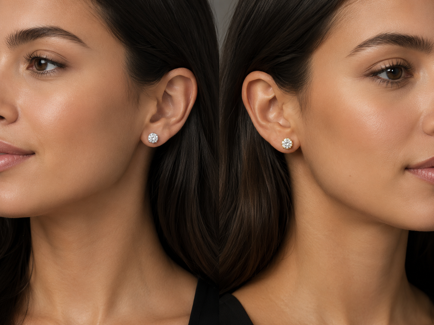 Classic Round Brilliant Halo-Style Stud Earrings