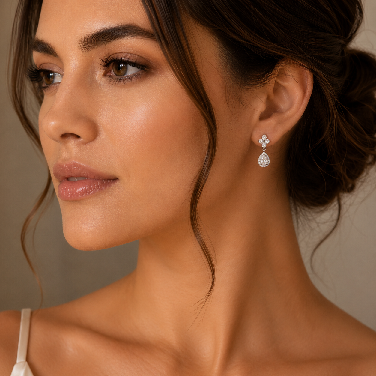Elegant Pear-Cut Crystal Drop Earrings