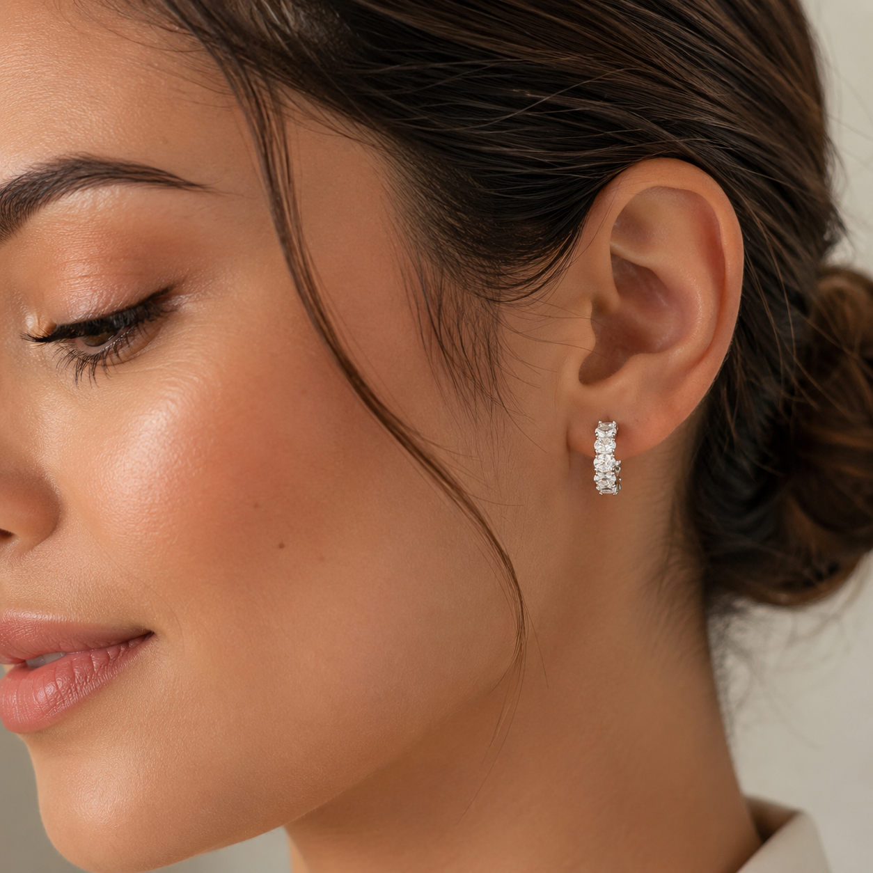Pavé Crystal Huggie Hoop Earrings