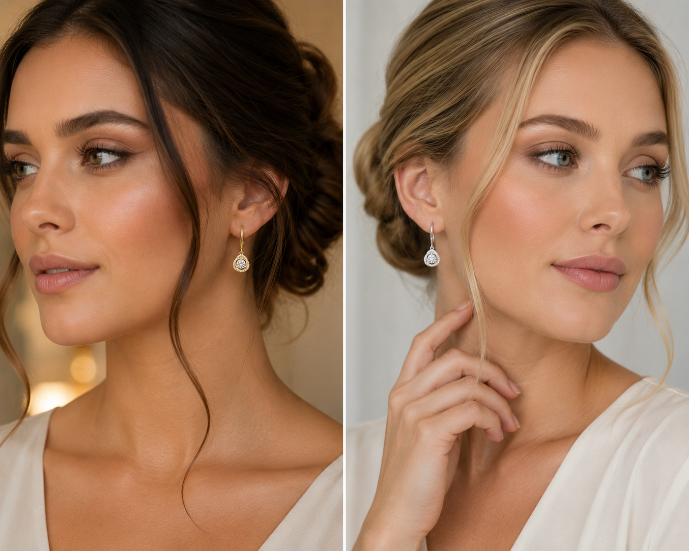Halo Crystal Drop Earrings