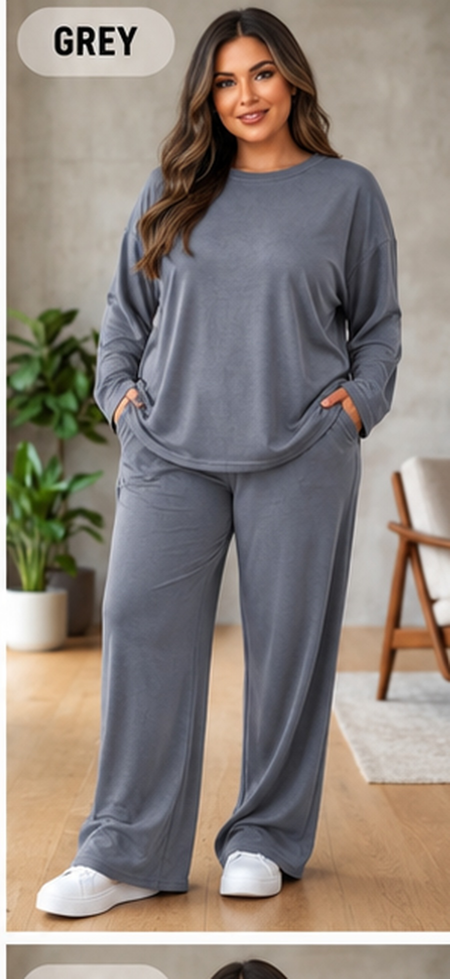 Velour Loungewear Set - One Size UK10-22 THICC FASHIONS - CURVE PLUS-SIZE- Women’s Co Ord set 2 piece casual