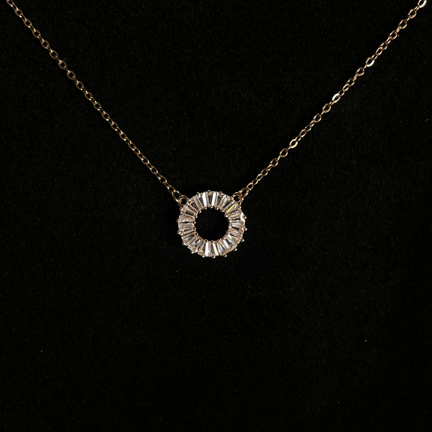 Eternal Circle Baguette Necklace