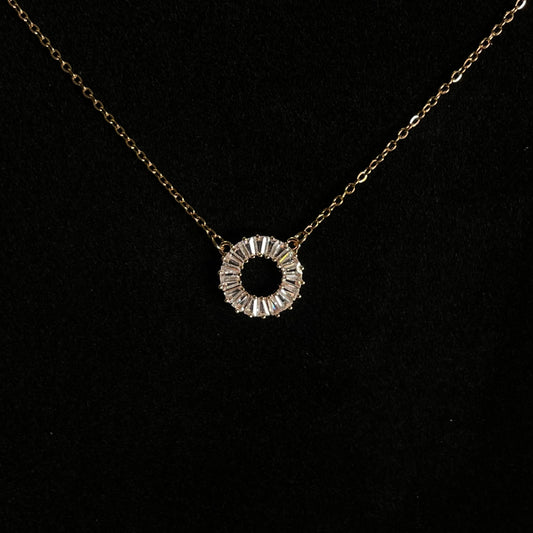 Eternal Circle Baguette Necklace