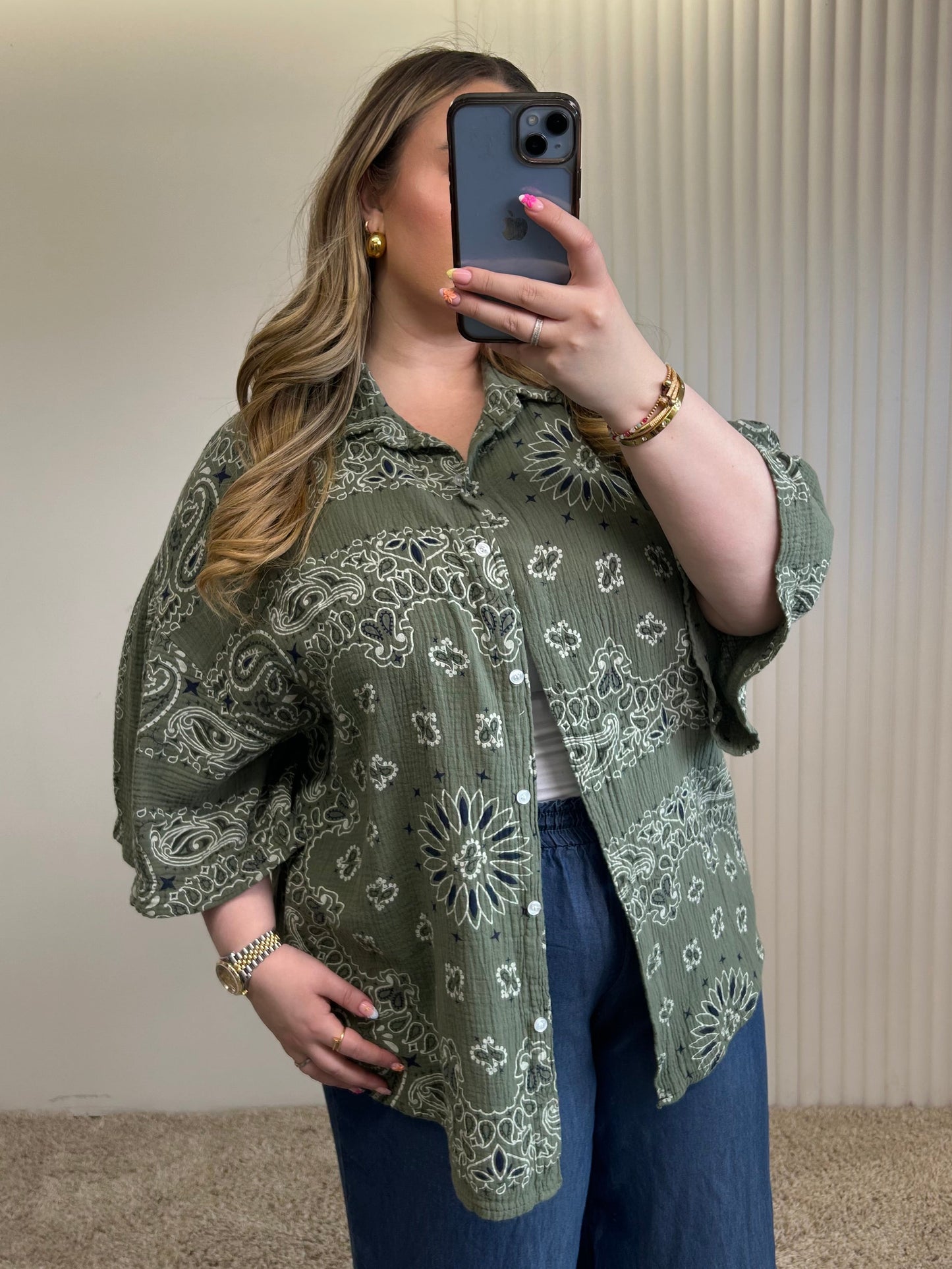 Relaxed Bandana Print Shirt