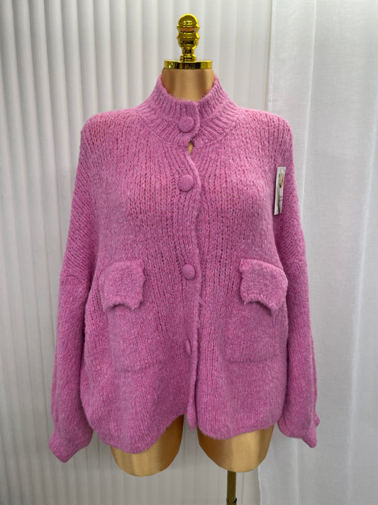 Chunky Knit Button Front Cardigan with Pockets - One size UK 10-22 THICC FASHIONS CURVE PLUSSIZE