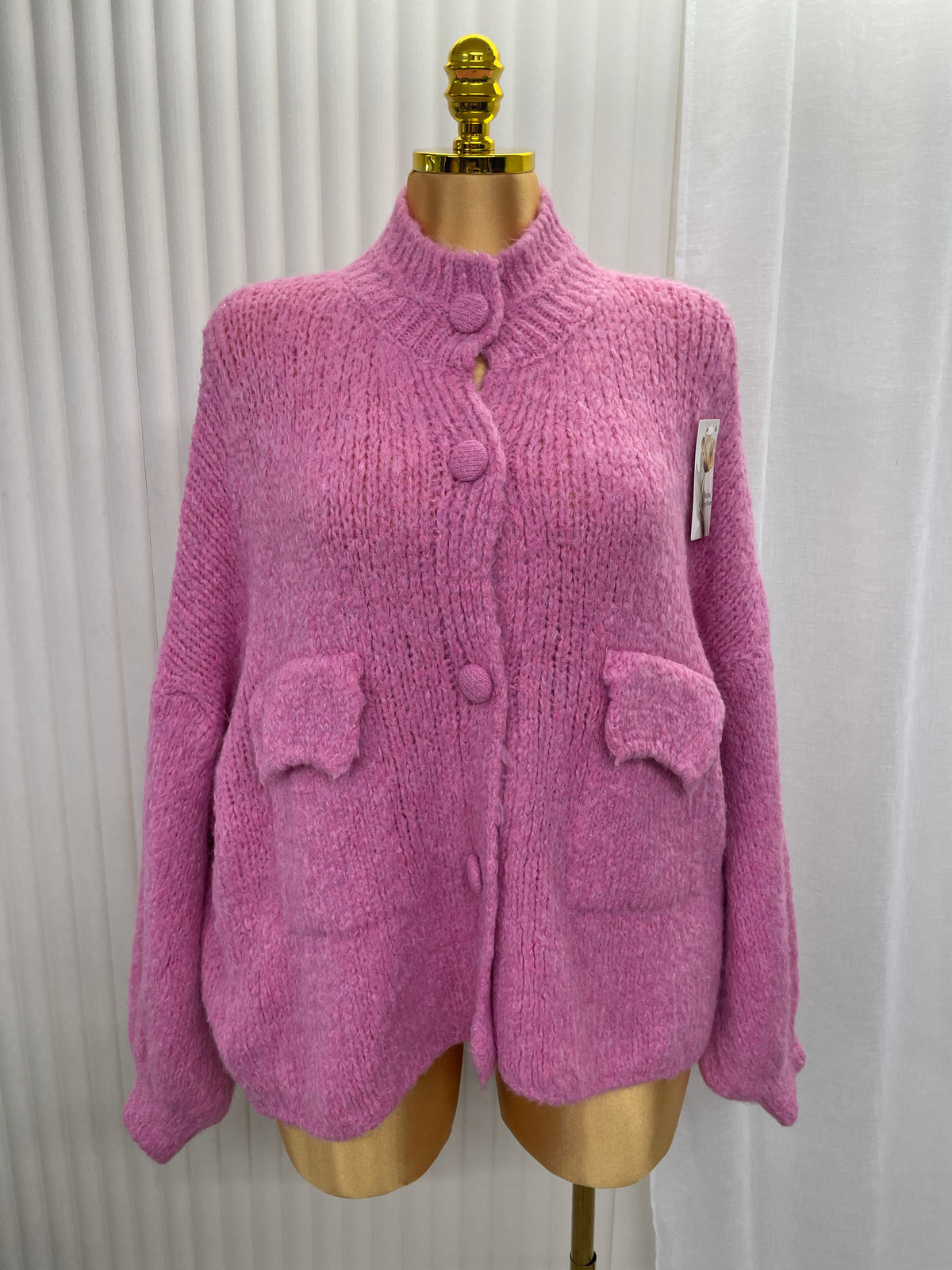 Chunky Knit Button Front Cardigan with Pockets - One size UK 10-22 THICC FASHIONS CURVE PLUSSIZE
