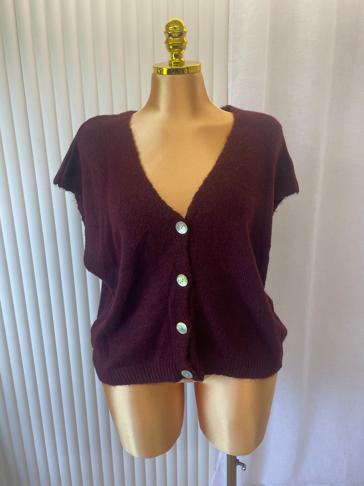 Button Front V-neck Knit Cardigan - One size UK10-20