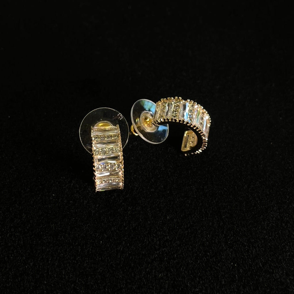 Baguette Hug Hoop Earrings