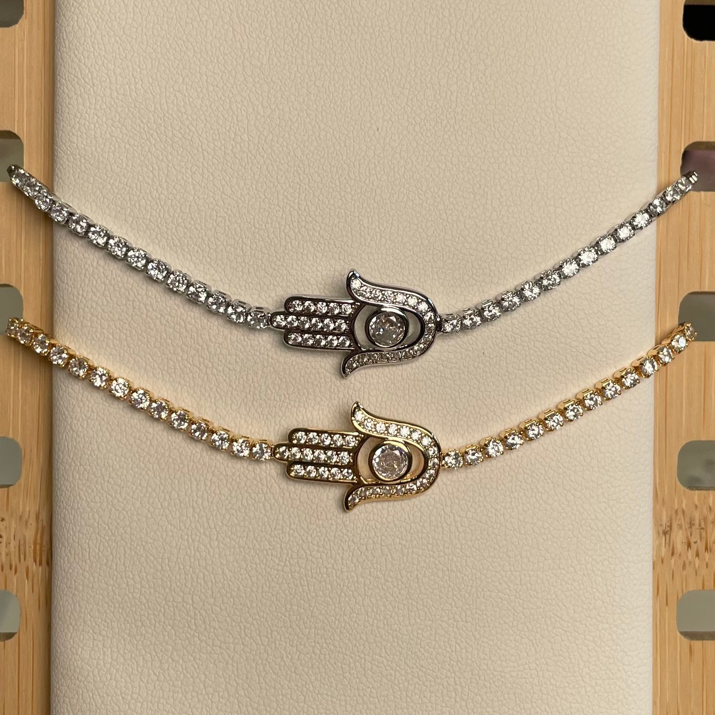 Hamsa Hand Tennis Adjustable Bracelet