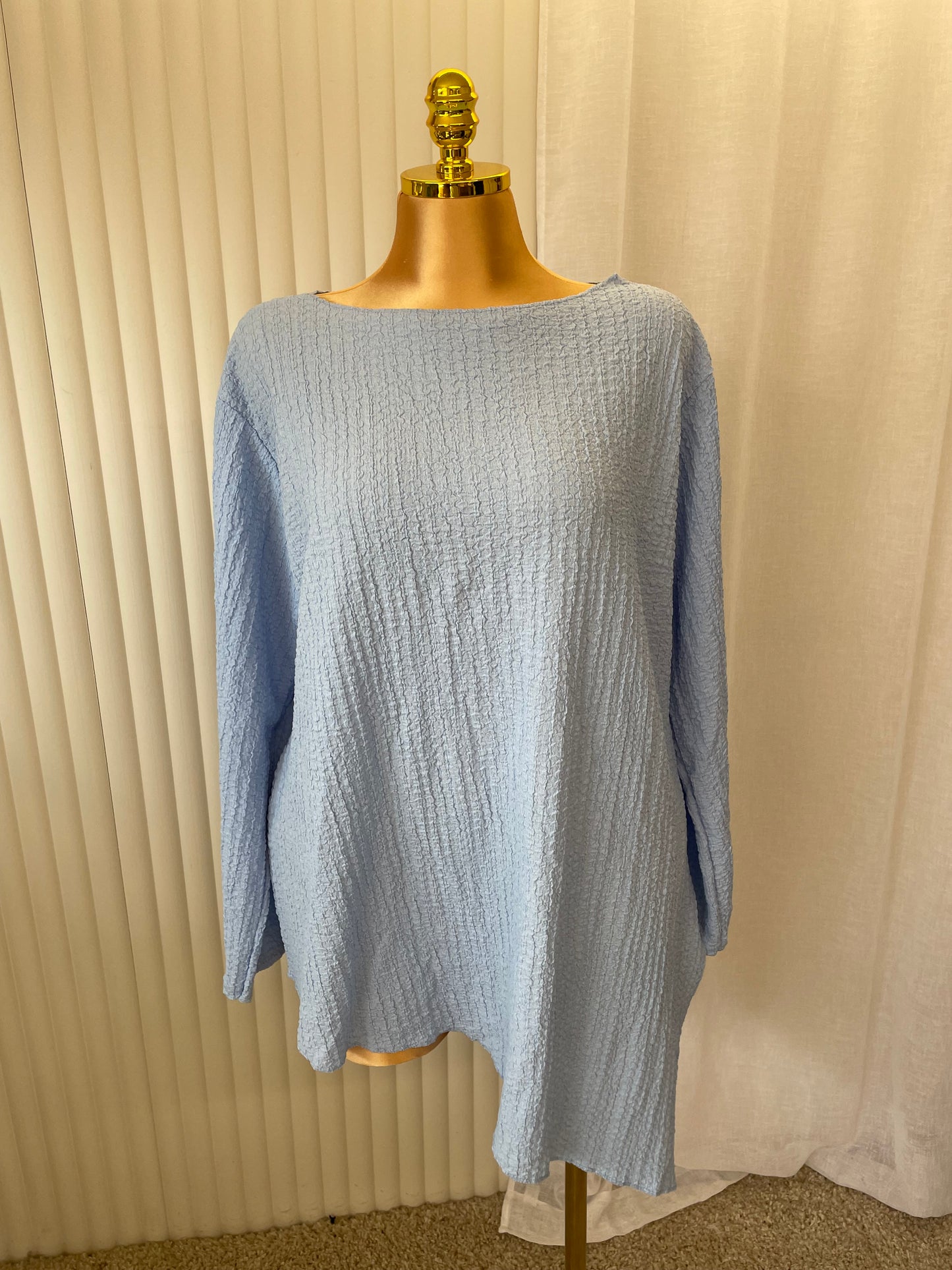 Textured Oversized Long Sleeve Tunic Top - One size UK10-24 THICC FASHIONS