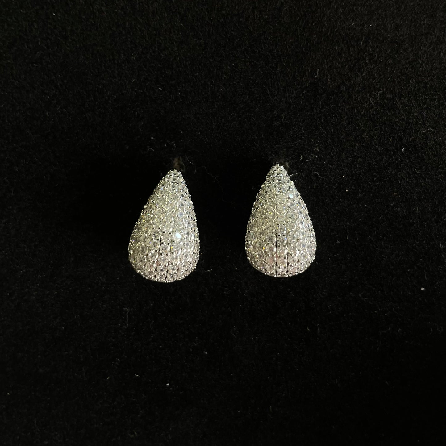 Pavé Teardrop Stud Earrings