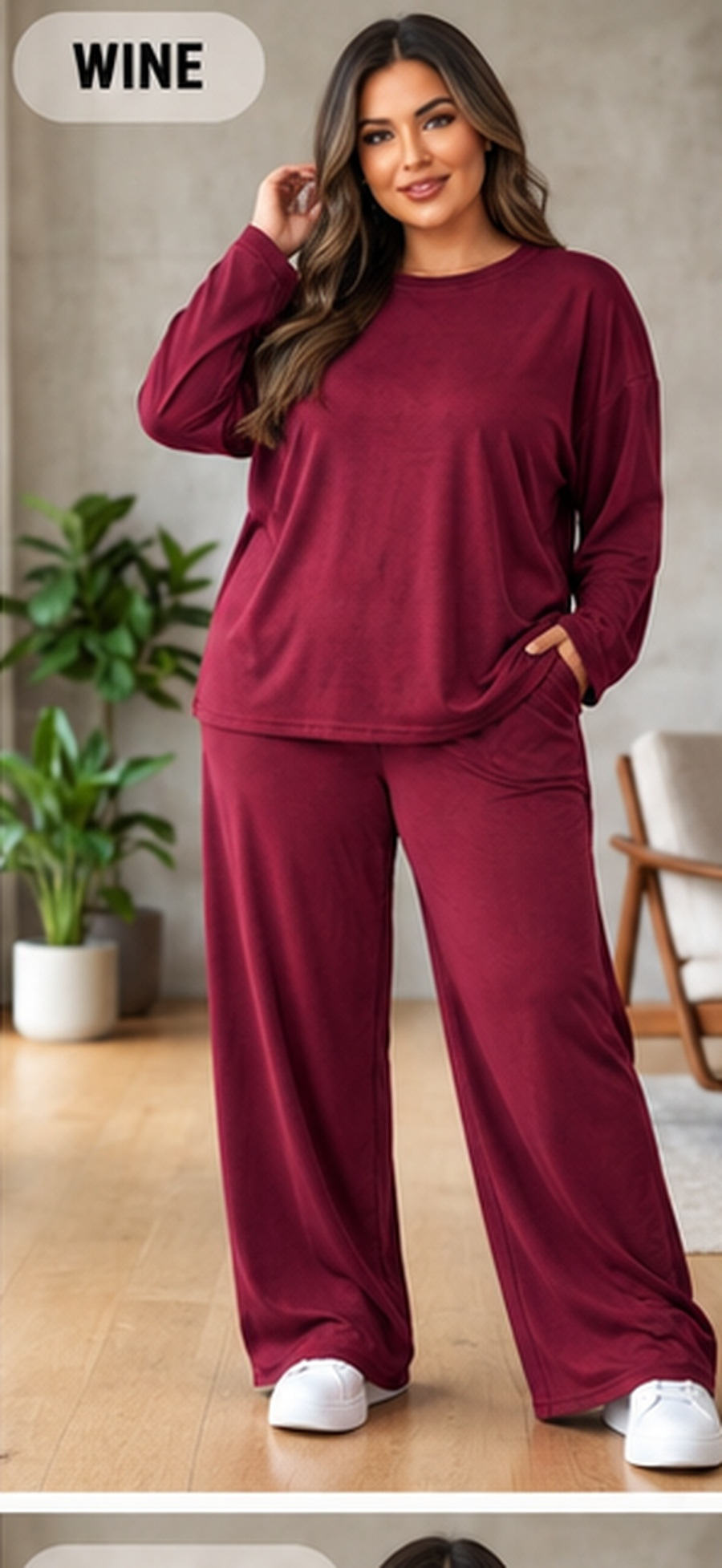Velour Loungewear Set - One Size UK10-22 THICC FASHIONS - CURVE PLUS-SIZE- Women’s Co Ord set 2 piece casual
