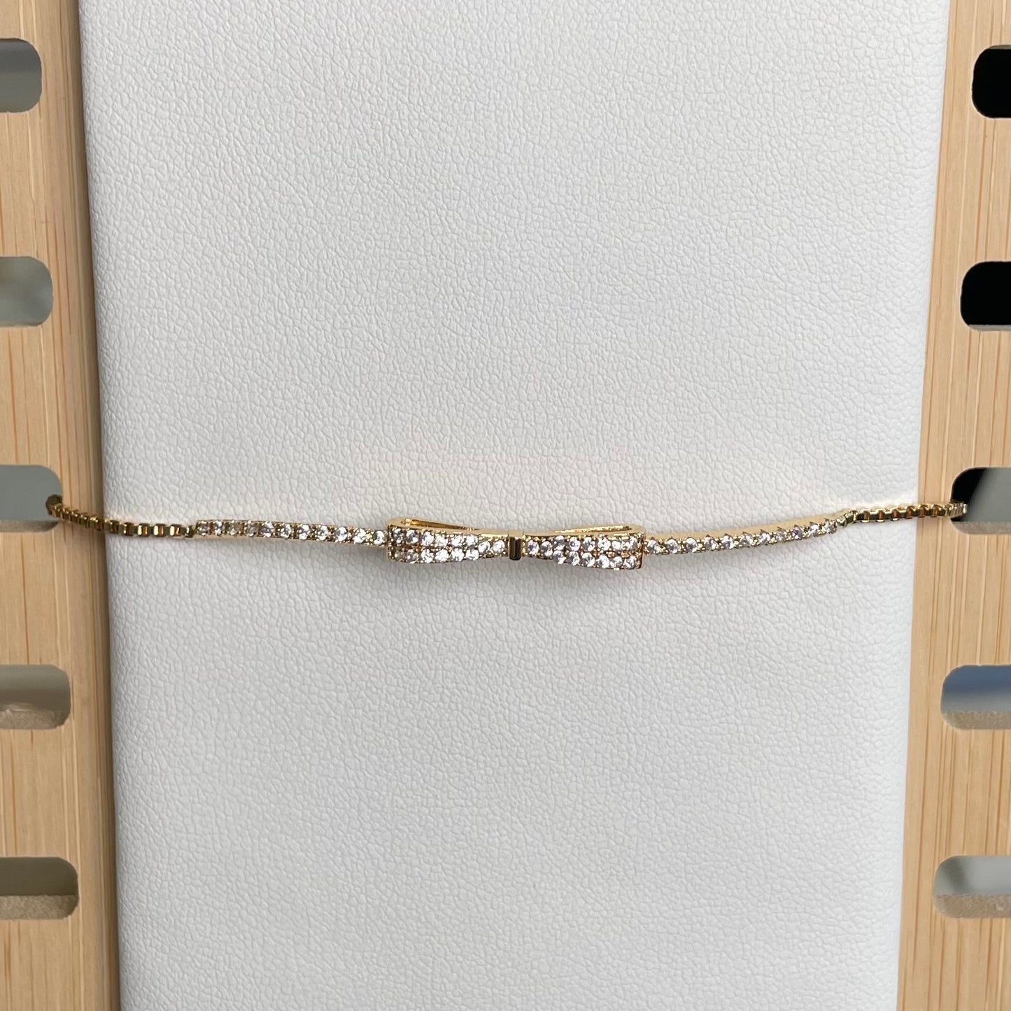 Bow Tie Adjustable Tennis Bracelet