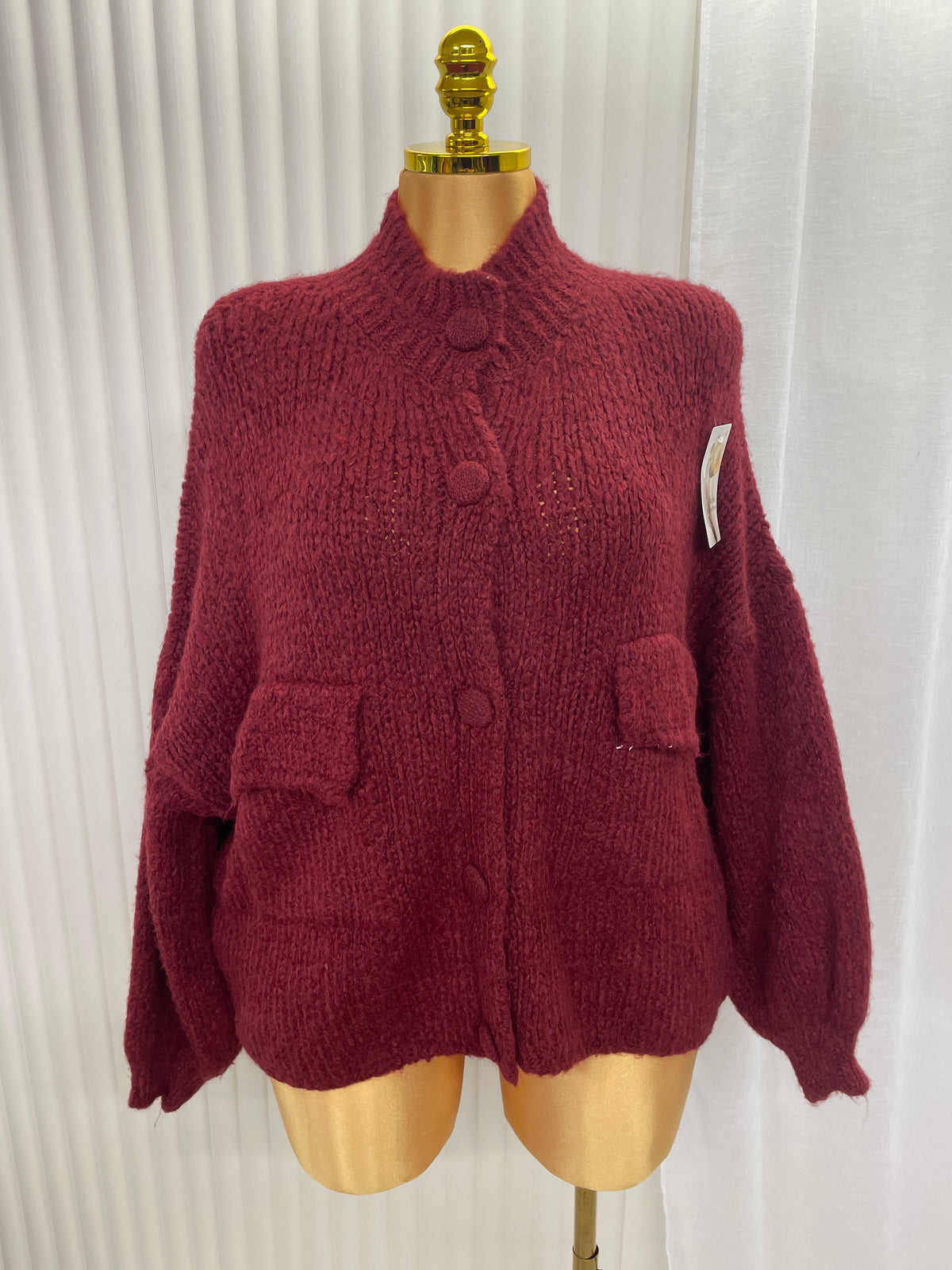 Chunky Knit Button Front Cardigan with Pockets - One size UK 10-22 THICC FASHIONS CURVE PLUSSIZE
