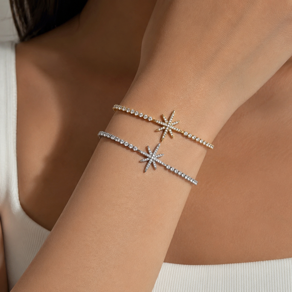 Celestial Starburst Adjustable Tennis Bracelet