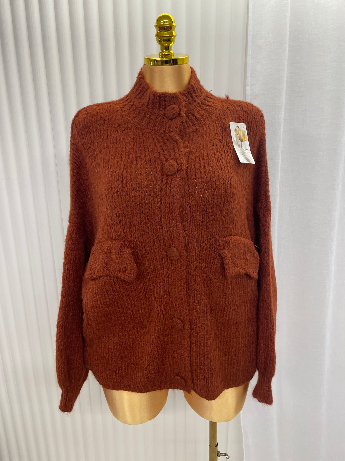Chunky Knit Button Front Cardigan with Pockets - One size UK 10-22 THICC FASHIONS CURVE PLUSSIZE
