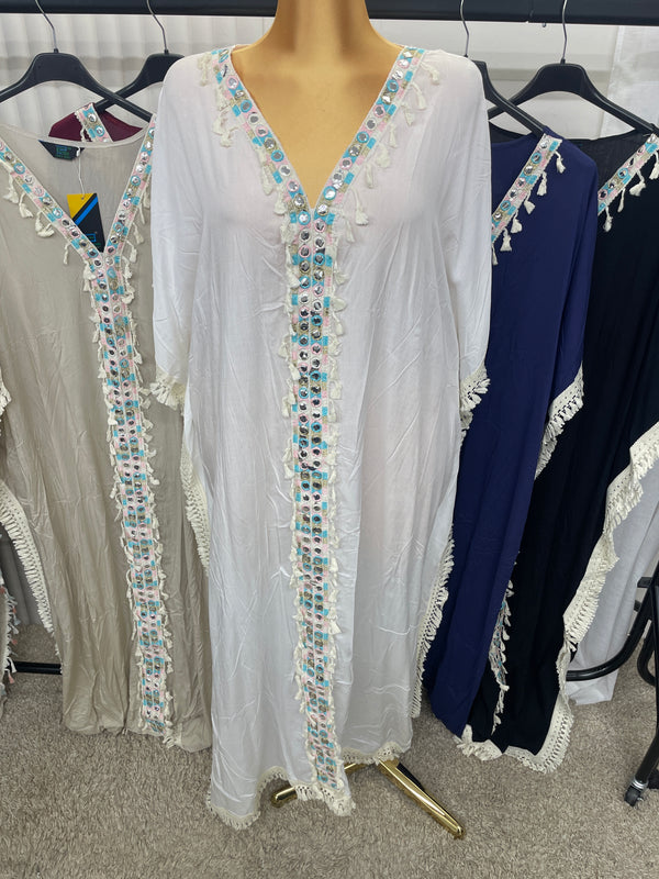 Boho Fringe Kaftan - One size 10-24