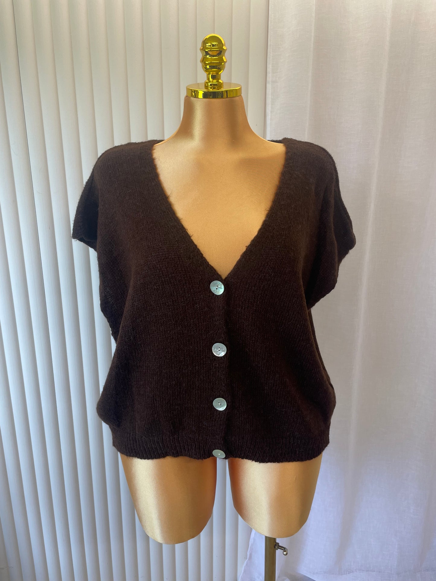 Button Front V-neck Knit Cardigan - One size UK10-20