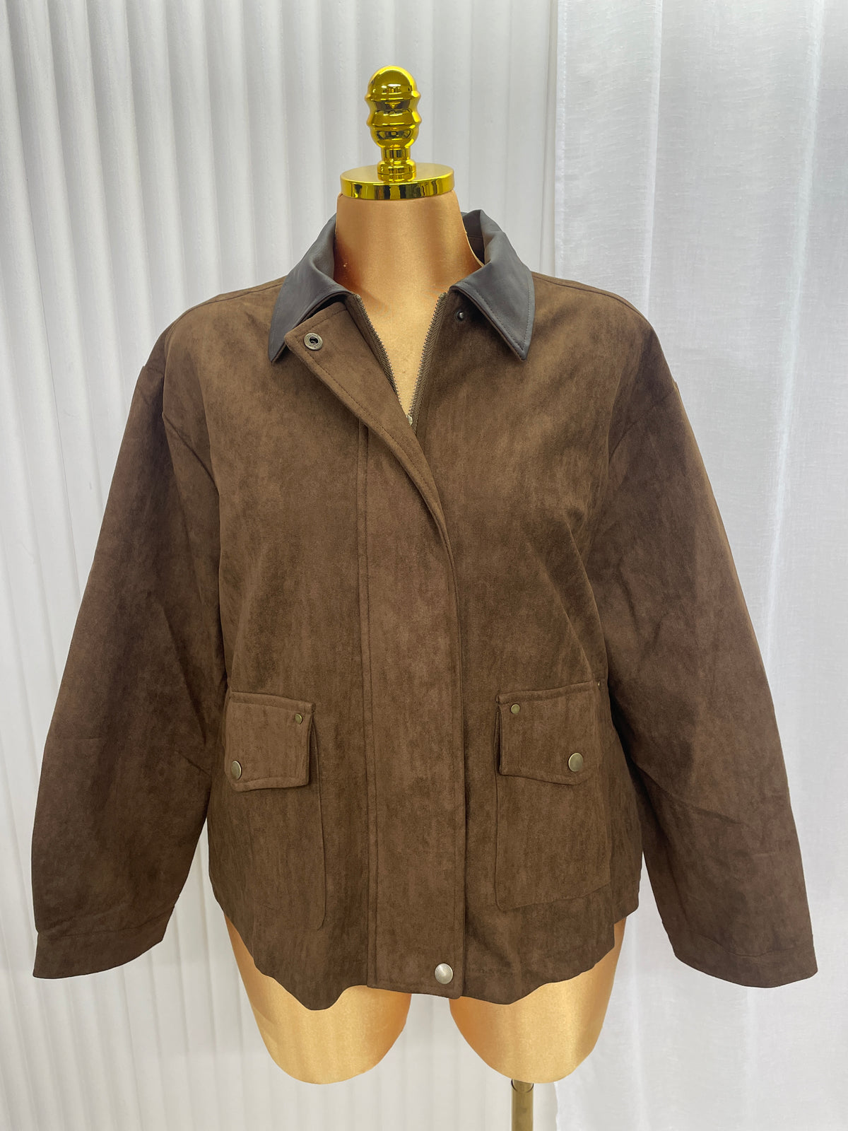 Faux Suede Jacket - One Size 10-22 THICC FASHIONS CURVE PLUS SIZE