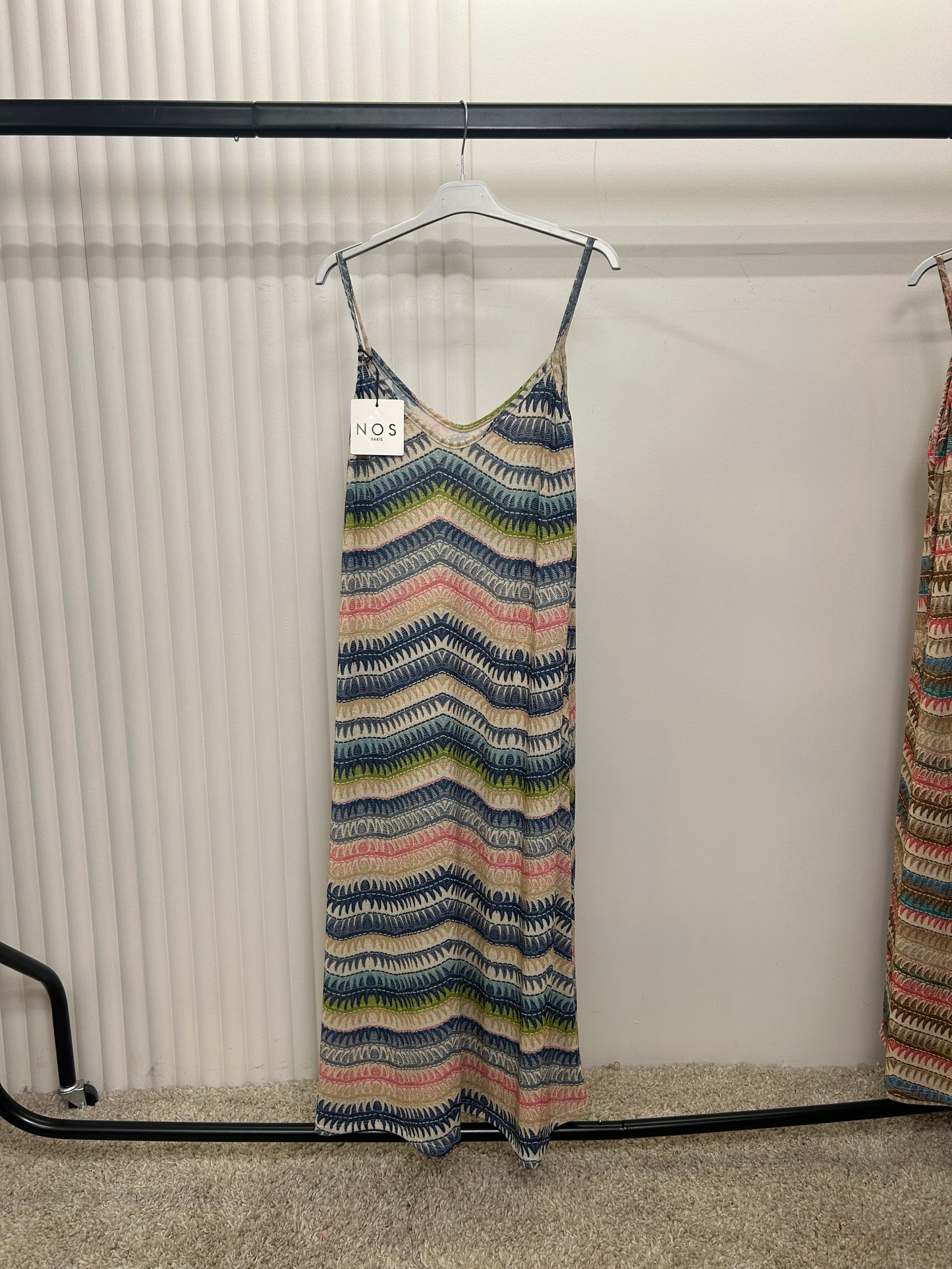 Boho Chevron Print Spaghetti Strap Midi Dress