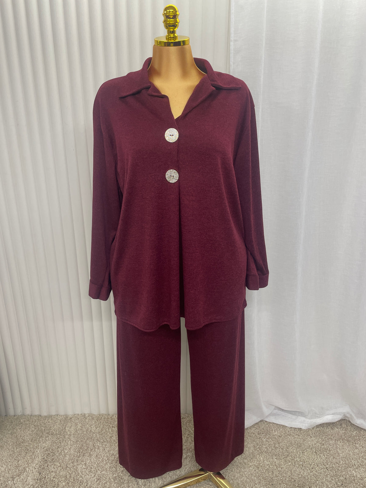 Relaxed Button Front Co-Ord Set - One Size UK10-22 THICC FASHIONS CURVE PLUS SIZE