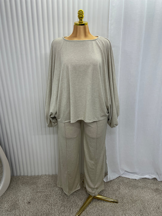 Batwing Lounge Co-Ord Set – Wide Leg Trousers & Oversized Top Women’s - One Size UK 10-22 THICC FASHIONS PLUS SIZE CURVE