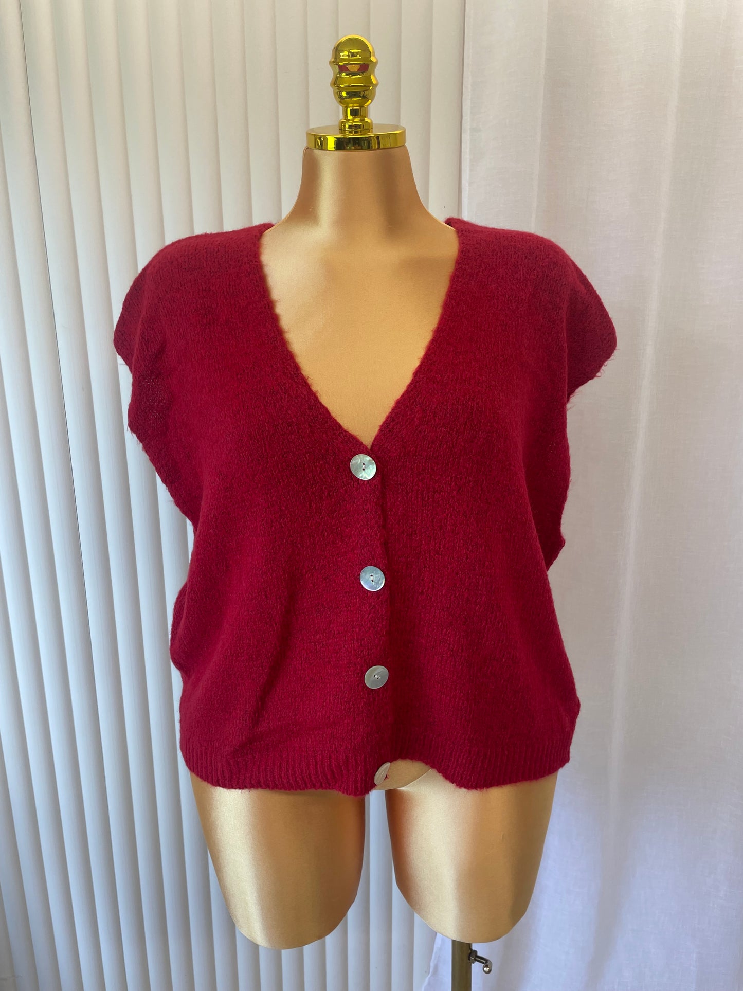 Button Front V-neck Knit Cardigan - One size UK10-20