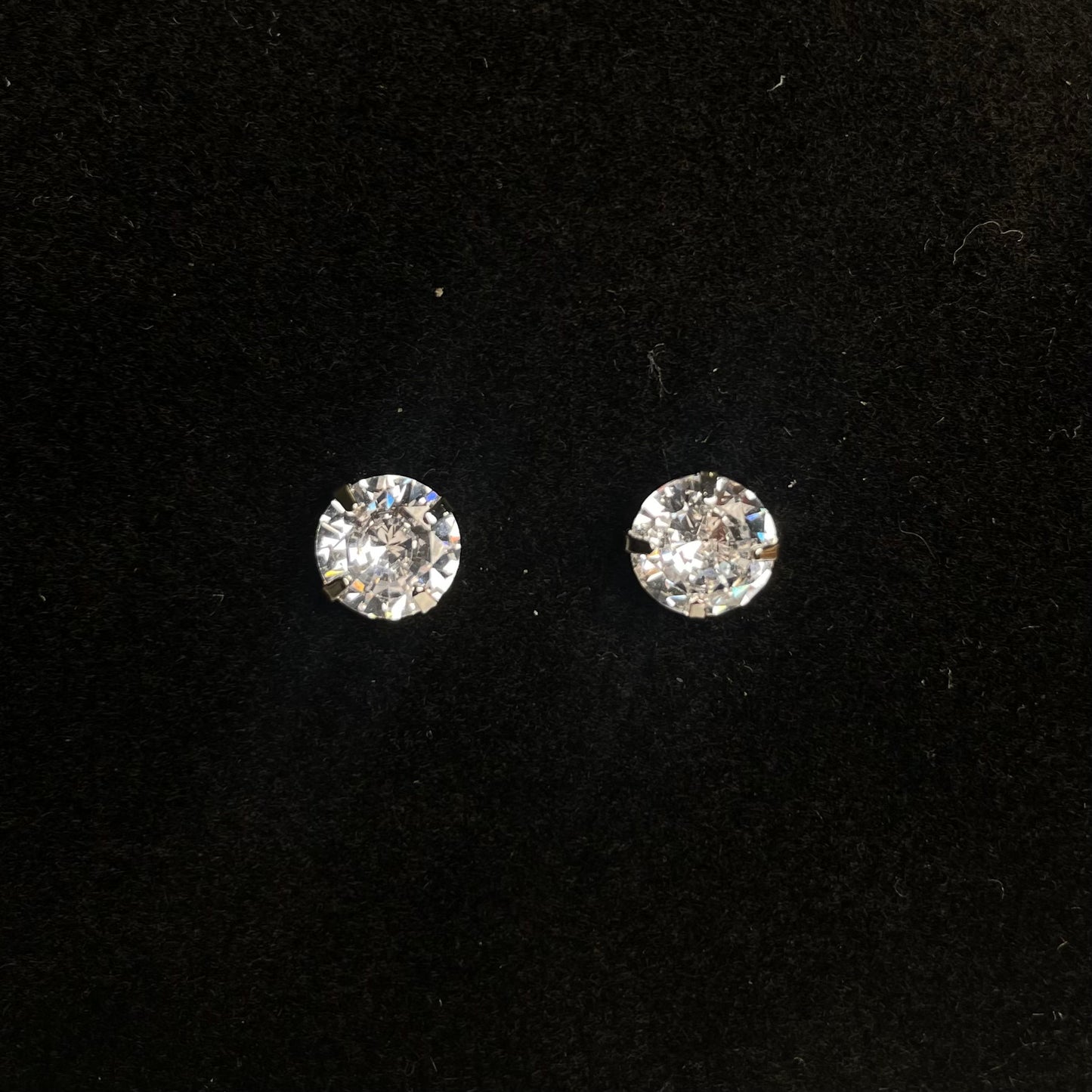 Classic Round-Cut Crystal Stud Earrings