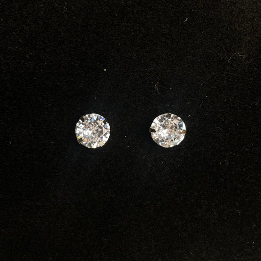 Classic Round-Cut Crystal Stud Earrings