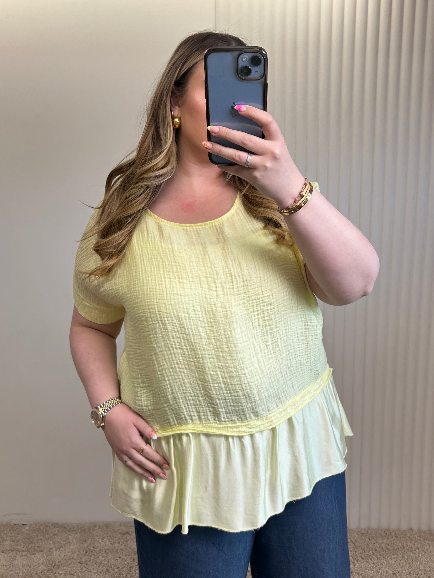 Textured Peplum Top