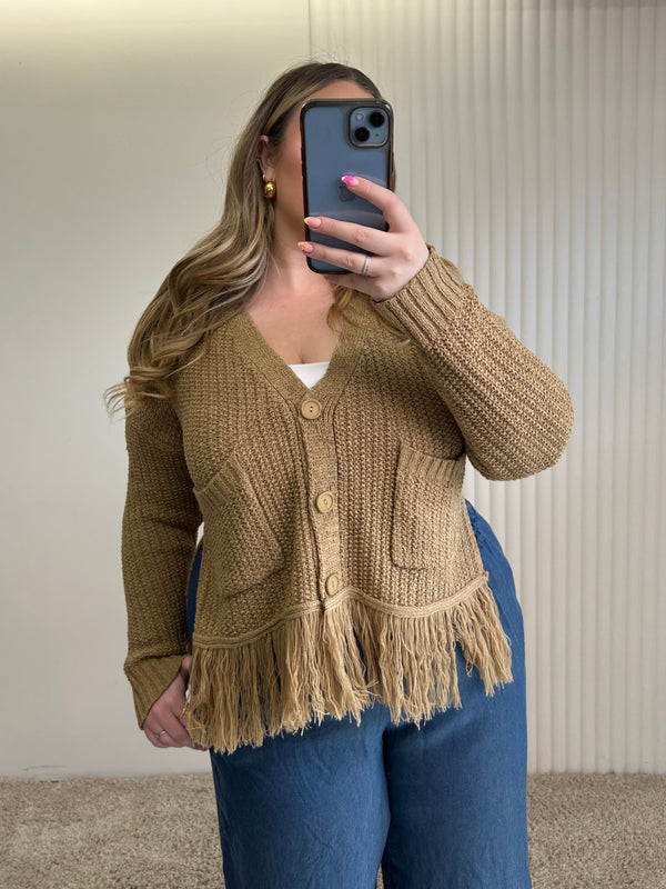 Boho Fringe Knit Cardigan