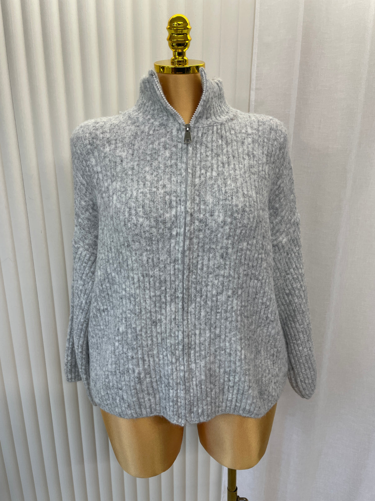 Chunky Ribbed Full-Zip Knit Jumper – UK10-24 THICC FASHIONS Plus Size Curve