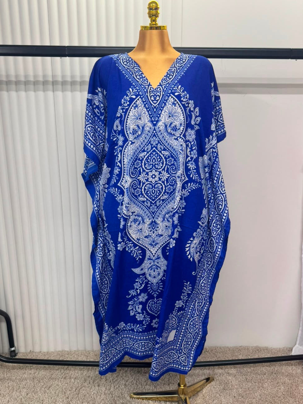 Boho Paisley Print Kaftan Dress – One Size (UK 10–24)
