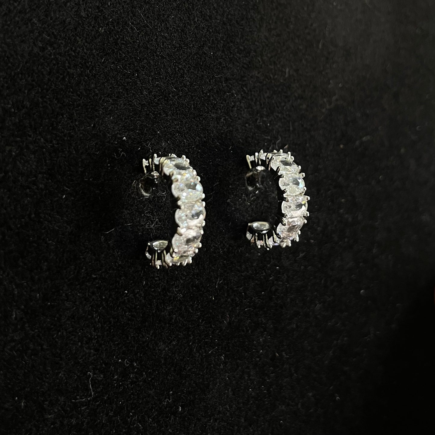 Pavé Crystal Huggie Hoop Earrings
