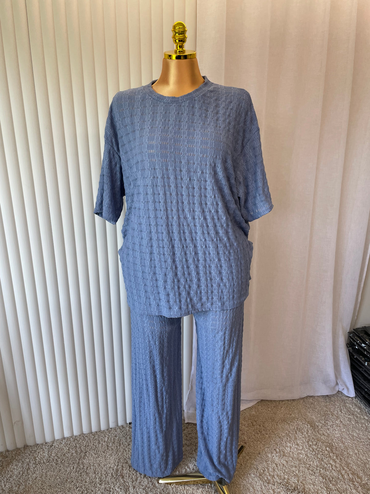 Textured Two-Piece Lounge Set - One size UK10-24 THICC FASHIONS