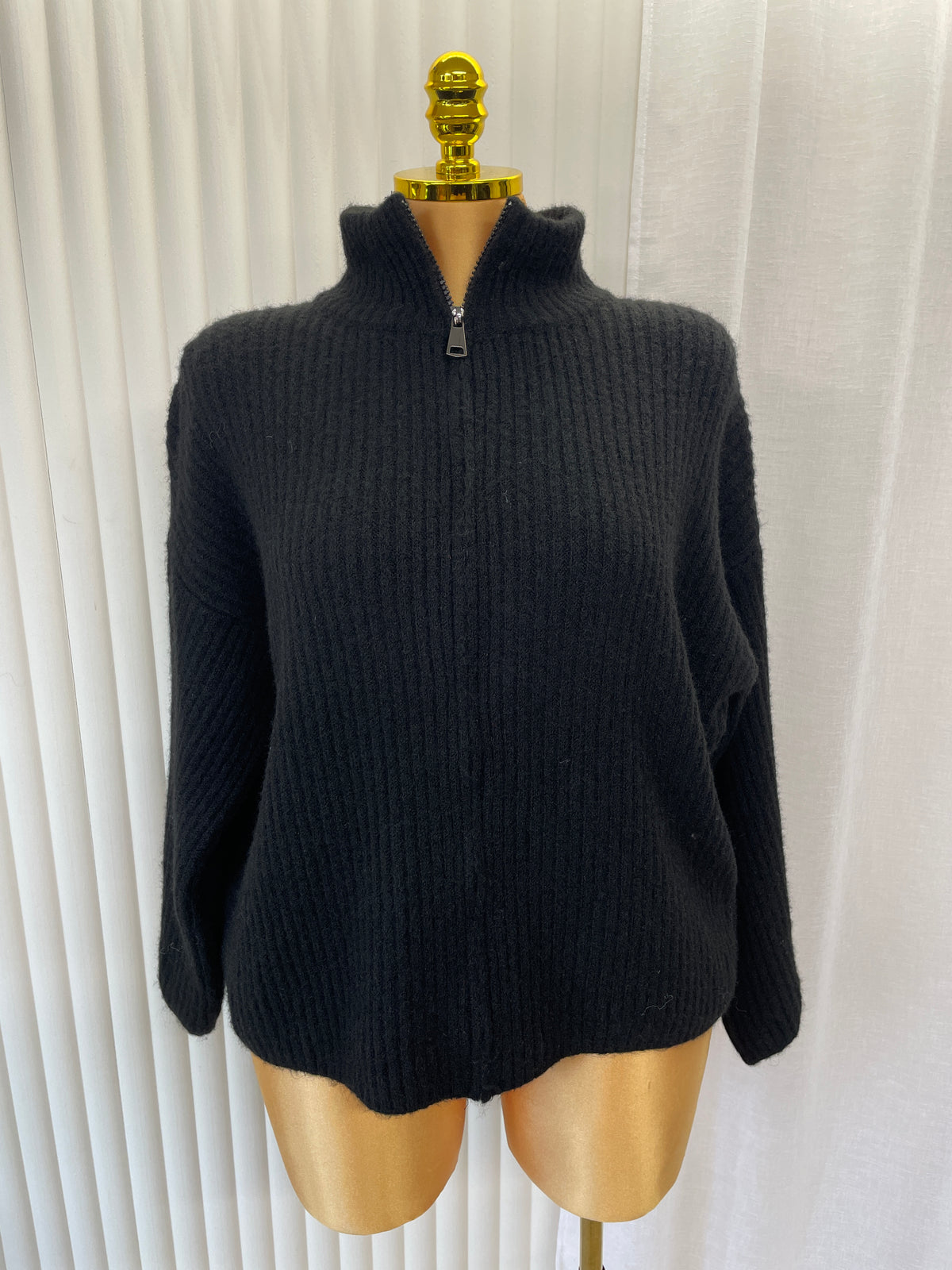 Chunky Ribbed Full-Zip Knit Jumper – UK10-24 THICC FASHIONS Plus Size Curve