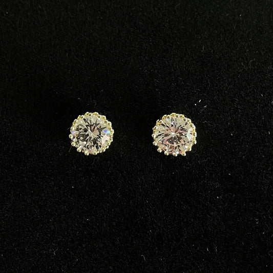 Classic Round Brilliant Halo-Style Stud Earrings