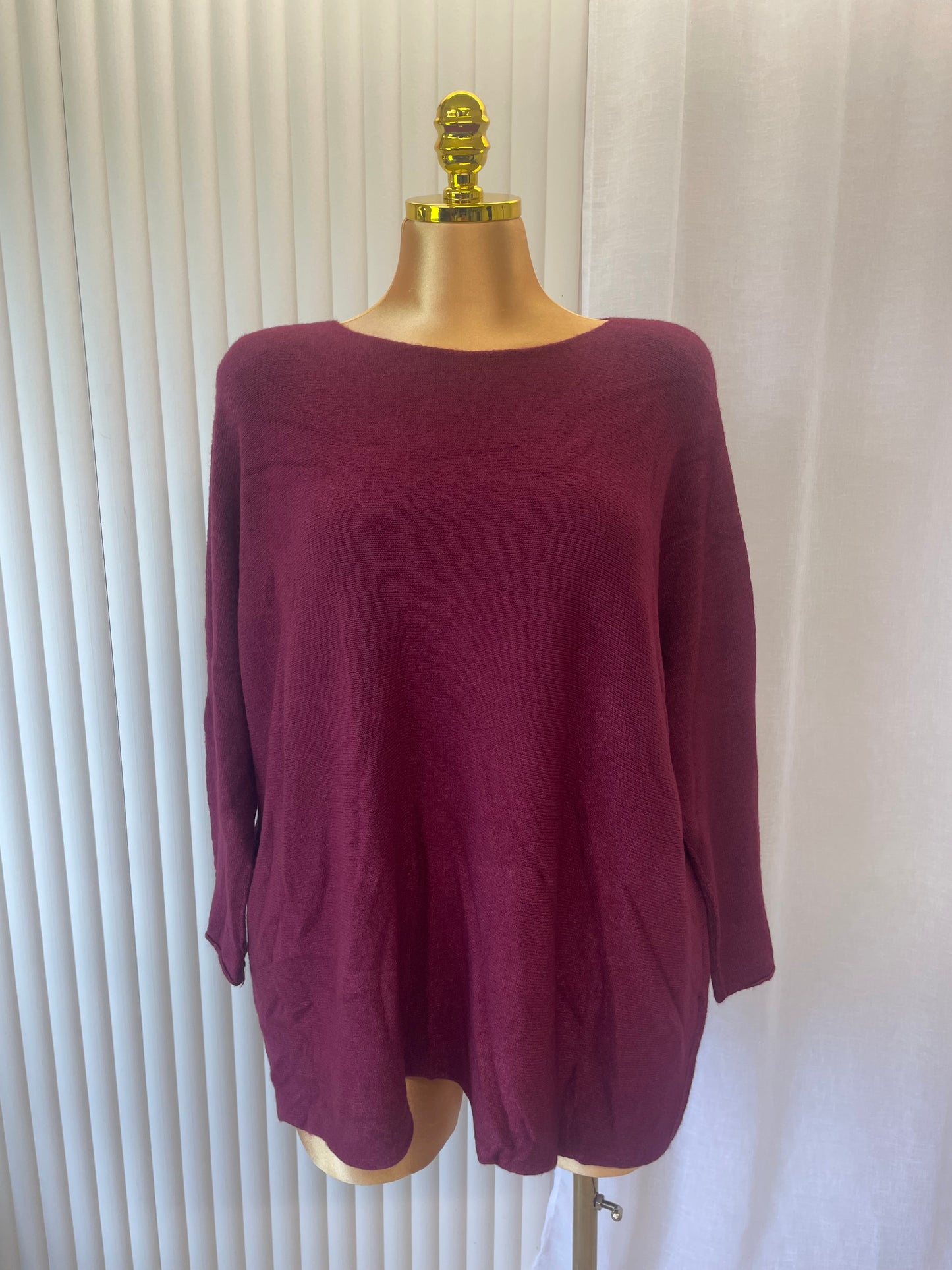 Soft Knit Round Neck Jumper - One size UK 10-24 THICC FASHIONS (1411)
